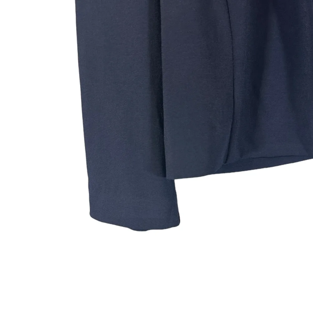 Jessica Howard Navy Blue Long Sleeve Opened Front Mock Neck Shrub Women Sz 6